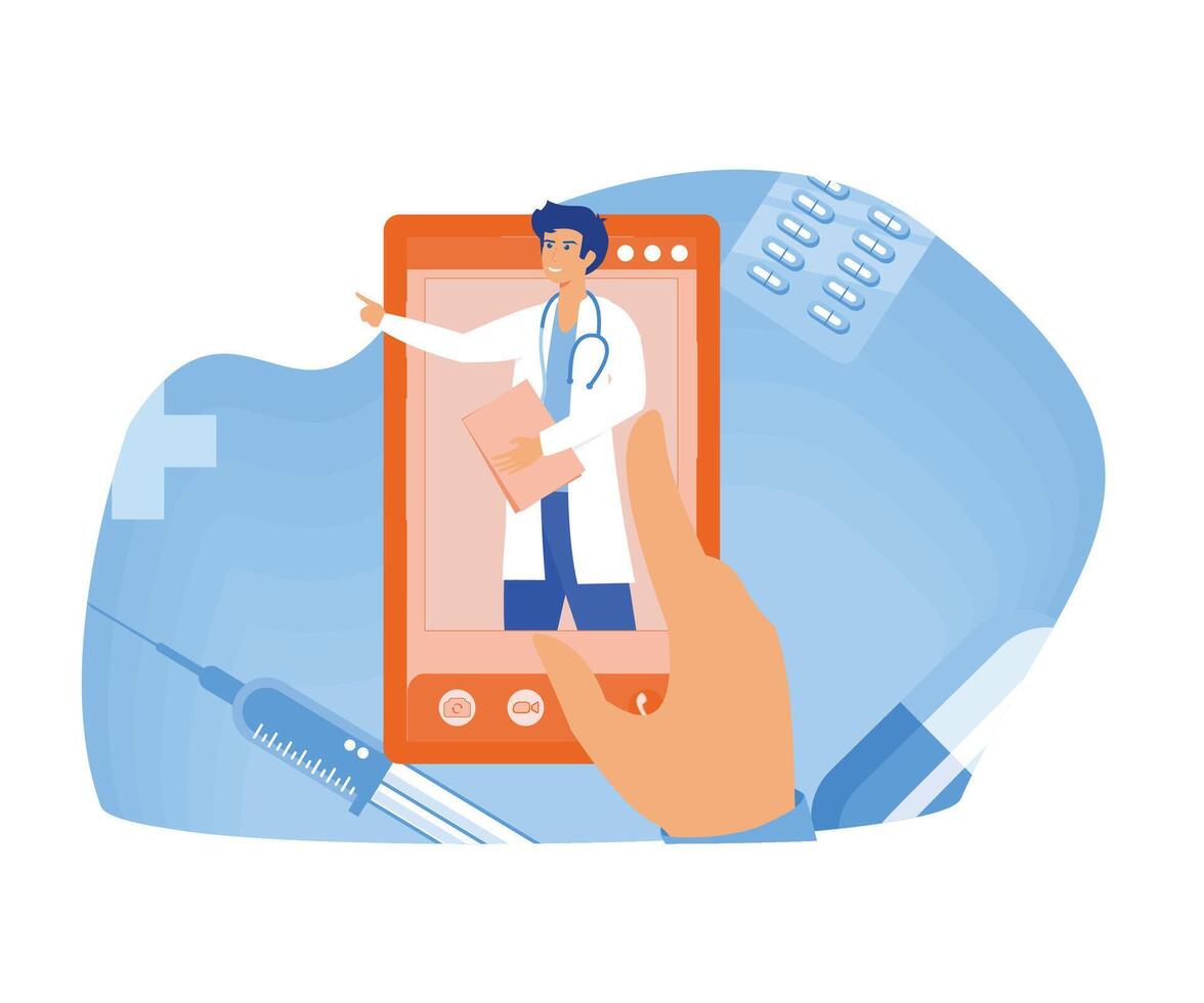 Online medicine and health care, doctor consultations and treatment ...